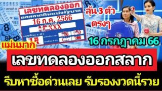 แม่นมาก ลุ้นโชคกับเลขทดลองออกสลาก งวด 16 กรกฎาคม 2566