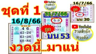 5 เลขเด็ด ปฏิทินจีน 5 ชุด งวด 16/8/66 #เข้าตรงๆ 2 งวดติด
