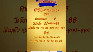 แม่นหวยต้องที่ คำชะโนดโนด 16 สิงหาคม 2566 หวยดังต้องเข้า